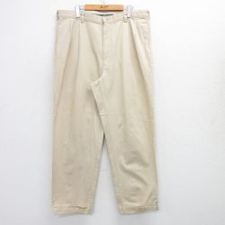 W37★古着 ラルフローレン Ralph Lauren ブランド チノ パンツ チノパン メンズ 90年代 90s コットン USA製 薄ベージュ カーキ 25jul17 中古 ボトムス ロング