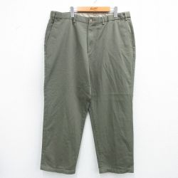 【50%OFF】W39★古着 パンツ メンズ 大きいサイズ 緑系 グリーン 25jul18 中古 ボトムス ロング