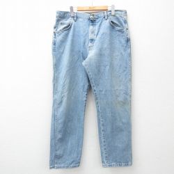 W37★古着 ラングラー Wrangler ジーンズ メンズ 00年代 00s コットン 紺 ネイビー デニム 25jul18 中古 ボトムス ジーパン Gパン ロング パンツ