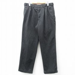 W34★古着 ドッカーズ パンツ メンズ 黒 ブラック 25jul18 中古 ボトムス ロング
