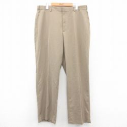 W38★古着 エルエルビーン LLBEAN スラックス パンツ メンズ ベージュ カーキ 25jul18 中古 ボトムス ロング