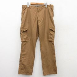W38★古着 カーゴ パンツ メンズ 茶系 ブラウン 25jul18 中古 ボトムス ロング