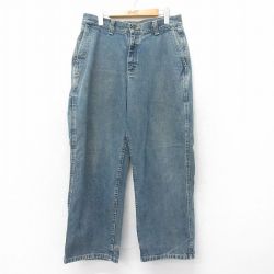 W33★古着 リー Lee ペインター パンツ メンズ 90年代 90s コットン USA製 紺 ネイビー デニム 【spe】 25jul24 中古 ボトムス ロング