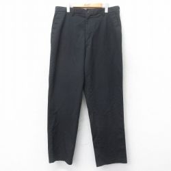 W36★古着 ワーク パンツ メンズ 黒 ブラック 25jul24 中古 ボトムス ロング