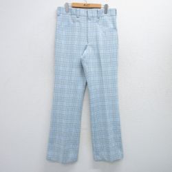 W32★古着 リーバイス Levis パンツ メンズ 80年代 80s パナテラ 薄紺他 ネイビー チェック 【spe】 25jul24 中古 ボトムス ロング