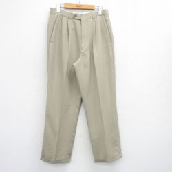 W31★古着 HAGGAR スラックス パンツ メンズ ベージュ カーキ 25jul25 中古 ボトムス ロング