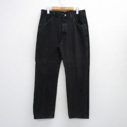 W34★古着 ラスラー ジーンズ メンズ 90年代 90s コットン USA製 黒 ブラック デニム 【spe】 25jul25 中古 ボトムス ジーパン Gパン ロング パンツ