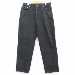 W36★古着 カルバンクライン Calvin Klein ジーンズ メンズ 黒 ブラック デニム 25jul29 中古 ボトムス ジーパン Gパン ロング パンツ