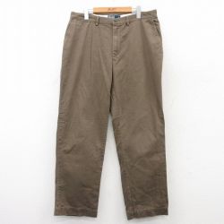 W36★古着 ラルフローレン Ralph Lauren ブランド チノ パンツ チノパン メンズ 90年代 90s コットン 茶 ブラウン 25jul29 中古 ボトムス ロング