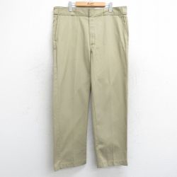 【20%OFF】W38★古着 ワーク パンツ メンズ ベージュ カーキ 25jul30 中古 ボトムス ロング