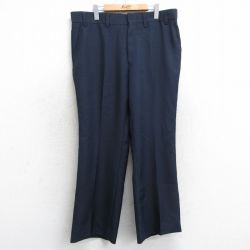 W38★古着 スラックス パンツ メンズ 80年代 80s 紺 ネイビー 25jul30 中古 ボトムス ロング