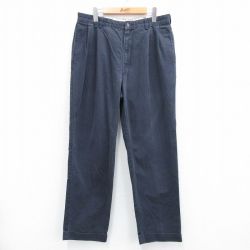 W35★古着 ラルフローレン Ralph Lauren ブランド チノ パンツ チノパン メンズ 90年代 90s HAMMOND コットン 紺 ネイビー 25jul30 中古 ボトムス ロング