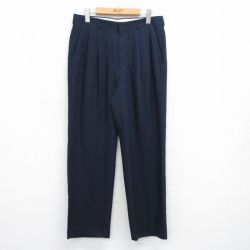 W32★古着 HAGGAR スラックス パンツ メンズ 紺 ネイビー 25jul30 中古 ボトムス ロング