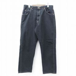 W36★古着 ラングラー Wrangler ジーンズ メンズ 黒 ブラック デニム 25jul31 中古 ボトムス ジーパン Gパン ロング パンツ