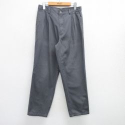 【20%OFF】W32★古着 パンツ メンズ コットン 濃グレー 25jul31 中古 ボトムス ロング