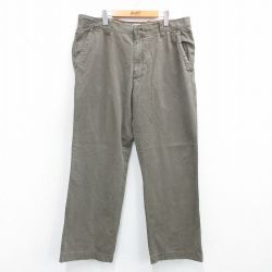 W39★古着 オールドネイビー OLD NAVY パンツ メンズ 大きいサイズ コットン 濃緑系 グリーン 25jul31 中古 ボトムス ロング