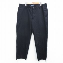 W38★古着 IZOD パンツ メンズ ワンポイントロゴ コットン 濃紺 ネイビー 25jul31 中古 ボトムス ロング