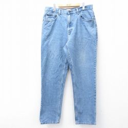 【50%OFF】W36★古着 エルエルビーン LLBEAN ジーンズ メンズ 00年代 00s テーパード コットン 紺 ネイビー デニム 25jul31 中古 ボトムス ジーパン Gパン ロング パンツ