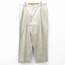 W38★古着 パンツ メンズ コットン ベージュ カーキ 25jul31 中古 ボトムス ロング