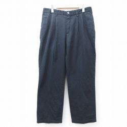 W34★古着 リー Lee パンツ メンズ コットン 黒 ブラック 25jul31 中古 ボトムス ロング