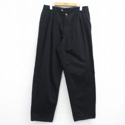【50%OFF】W33★古着 トミーヒルフィガー TOMMY HILFIGER ブランド パンツ メンズ 90年代 90s コットン 黒 ブラック 25aug01 中古 ボトムス ロング