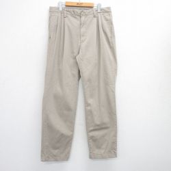 W34★古着 ノーティカ NAUTICA ブランド パンツ メンズ コットン ベージュ カーキ 25aug01 中古 ボトムス ロング