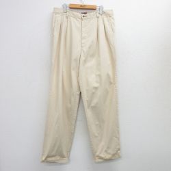 W36★古着 トミーヒルフィガー TOMMY HILFIGER ブランド パンツ メンズ 90年代 90s ベージュ系 カーキ 25aug01 中古 ボトムス ロング