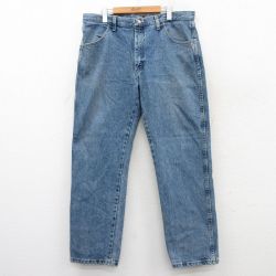 【50%OFF】W38★古着 ラスラー ジーンズ メンズ コットン 紺 ネイビー デニム 25aug04 中古 ボトムス ジーパン Gパン ロング パンツ