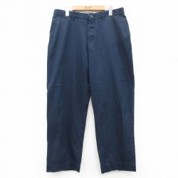 W34★古着 ラルフローレン Ralph Lauren ブランド パンツ メンズ 90年代 90s ワンポイントロゴ コットン 紺 ネイビー 25aug04 中古 ボトムス ロング