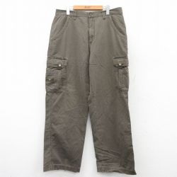 W35★古着 ユニオンベイ カーゴ パンツ メンズ 00年代 00s コットン 緑系 グリーン 25aug04 中古 ボトムス ロング