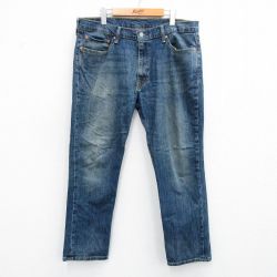 W37★古着 リーバイス Levis 511 ジーンズ メンズ ヒゲ 紺 ネイビー デニム 25aug04 中古 ボトムス ジーパン Gパン ロング パンツ