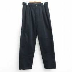 【20%OFF】W32★古着 HAGGAR パンツ メンズ コットン 黒 ブラック 25aug05 中古 ボトムス ロング