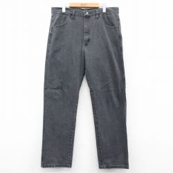 【20%OFF】W36★古着 ラスラー ジーンズ メンズ コットン 黒 ブラック デニム 25aug06 中古 ボトムス ジーパン Gパン ロング パンツ