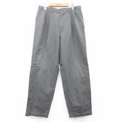 【20%OFF】W34★古着 パンツ メンズ リネン グレー系 25aug06 中古 ボトムス ロング