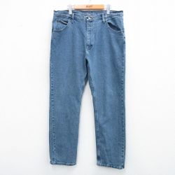 W38★古着 ラングラー Wrangler ジーンズ メンズ 紺 ネイビー デニム 25aug07 中古 ボトムス ジーパン Gパン ロング パンツ