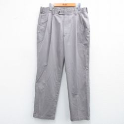 W35★古着 JOS A BANK パンツ メンズ コットン グレー 25aug07 中古 ボトムス ロング