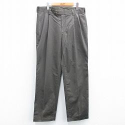 W35★古着 JOS A BANK パンツ メンズ コットン 濃グレー系 25aug07 中古 ボトムス ロング
