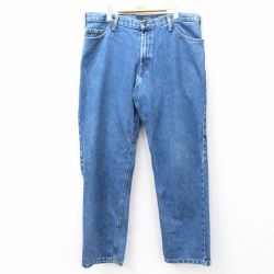 【50%OFF】W39★古着 ジーンズ メンズ コットン 紺 ネイビー デニム 25aug08 中古 ボトムス ジーパン Gパン ロング パンツ