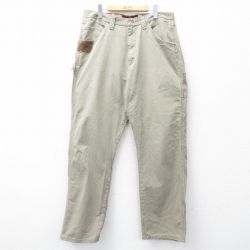 W36★古着 ラングラー Wrangler ペインター パンツ メンズ リップストップ コットン ベージュ カーキ 25aug08 中古 ボトムス ロング