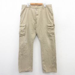 【50%OFF】W38★古着 ラングラー Wrangler カーゴ パンツ メンズ コットン ベージュ カーキ 25aug08 中古 ボトムス ロング