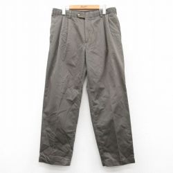 【50%OFF】W34★古着 JOS A BANK パンツ メンズ コットン グレー系 25aug08 中古 ボトムス ロング