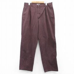 W36★古着 パンツ メンズ 90年代 90s コットン 茶 ブラウン 25aug13 中古 ボトムス ロング
