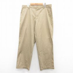 W36★古着 ドッカーズ パンツ メンズ ワンポイントロゴ コットン ベージュ カーキ 25aug13 中古 ボトムス ロング