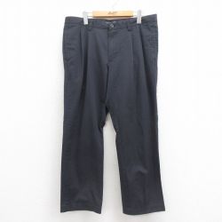 W35★古着 バンヒューセン パンツ メンズ コットン 濃紺系 ネイビー 25aug13 中古 ボトムス ロング