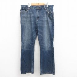 W38★古着 ギャップ GAP ジーンズ メンズ ヒゲ コットン 紺 ネイビー デニム 25aug13 中古 ボトムス ジーパン Gパン ロング パンツ