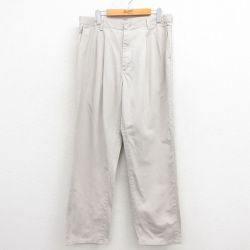 W34★古着 ラングラー Wrangler パンツ メンズ コットン 薄ベージュ カーキ 25aug18 中古 ボトムス ロング