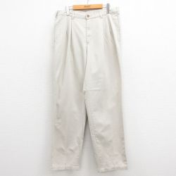 W34★古着 FARAH パンツ メンズ コットン 薄ベージュ カーキ 25aug18 中古 ボトムス ロング