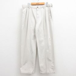 【50%OFF】W36★古着 HAGGAR パンツ メンズ コットン 薄ベージュ カーキ 25aug18 中古 ボトムス ロング