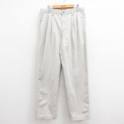 W34★古着 ラングラー Wrangler パンツ メンズ コットン 薄ベージュ カーキ 25aug18 中古 ボトムス ロング