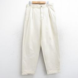 W33★古着 ギャップ GAP パンツ メンズ 00年代 00s テーパード コットン 薄ベージュ カーキ 25aug18 中古 ボトムス ロング